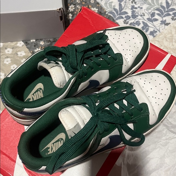 Nike Shoes - Nike Green and White Sneakers with Blue Swoosh
